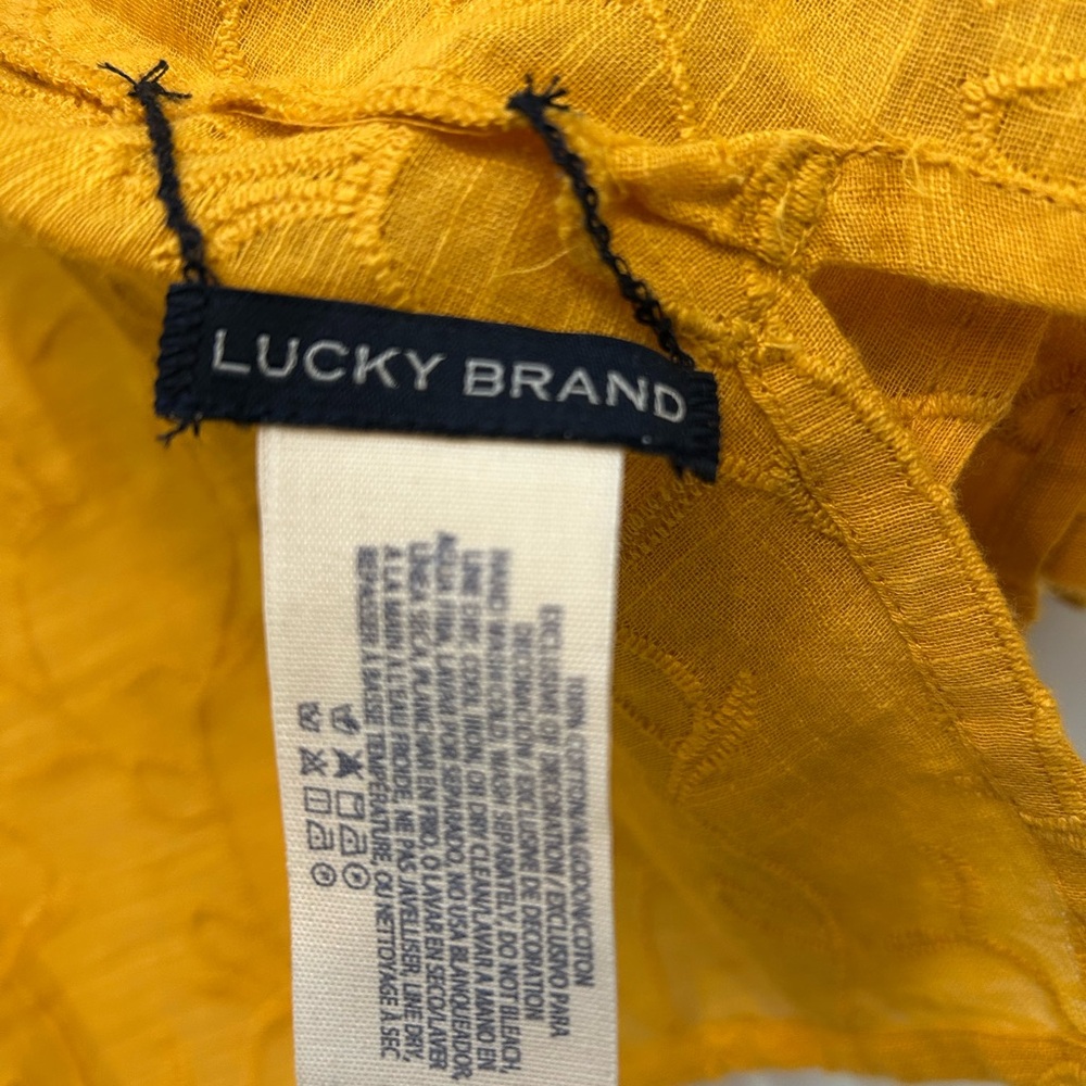 Lucky Brand Golden Yellow BoHo Embroidered Open Jacket O/S - Picture 3 of 5